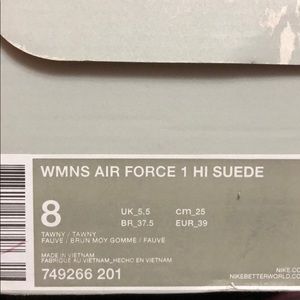 Nike Air Force 1s in Tawny Suede